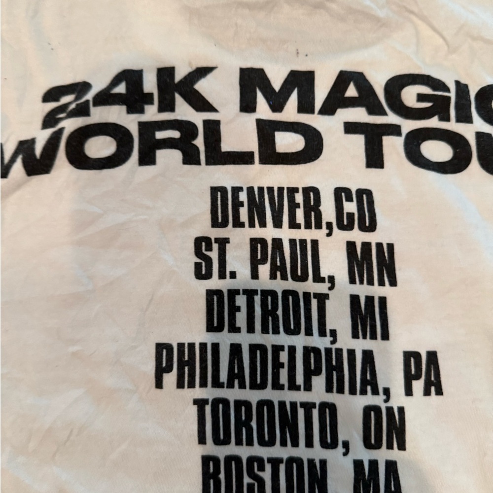 Bruno Mars 24K  White Graphic Tee with Black Silhouette - Picture 6 of 6